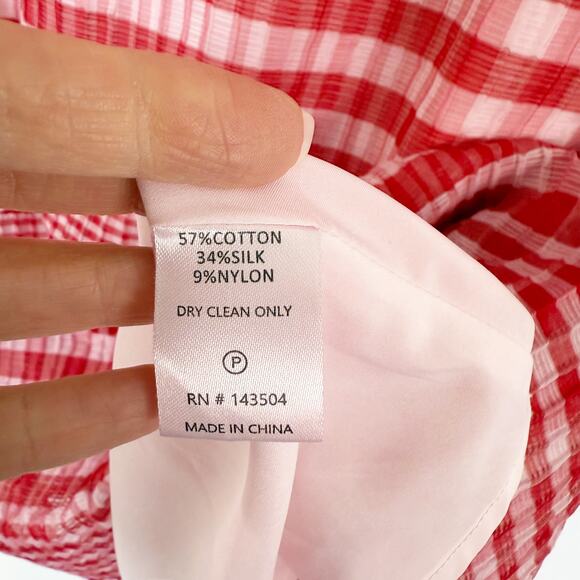 Marie Oliver Bay Mini Dress in Cherry Check Pattern Red & Pink Women's Medium - Picture 10 of 12